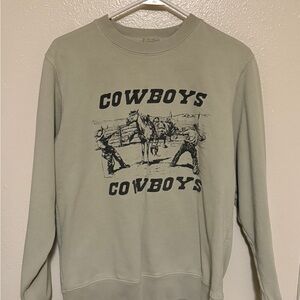 Brandy Melville Cowboys Graphic Sweater - Green